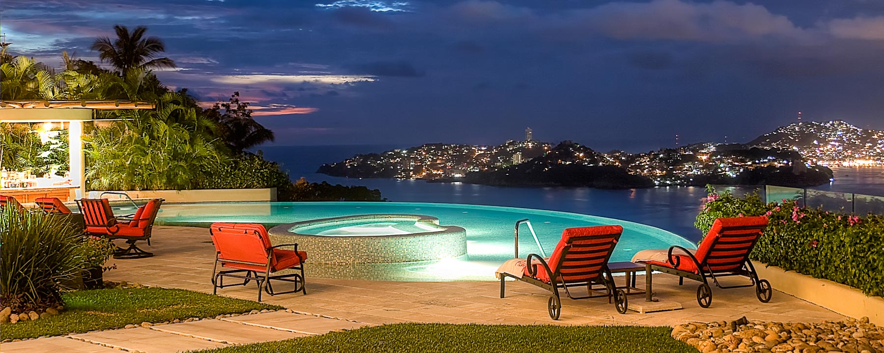 Vista nocturna de acapulco